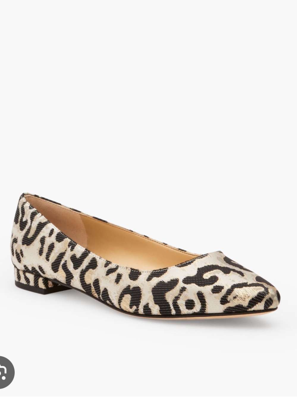 Talbots Woman's Edison Jacquard Metallic Leopard Flats Sz 8